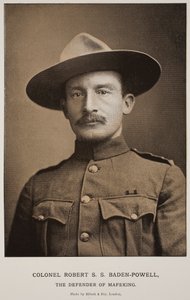 Coronel Robert SS Baden-Powell, o defensor de Mafeking (foto sépia)